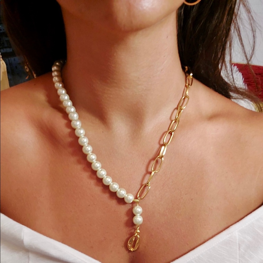 Pearl necklace & bracelet SET